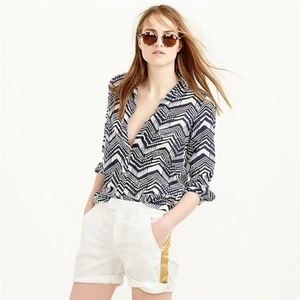 J.Crew shorts metallic stripe white